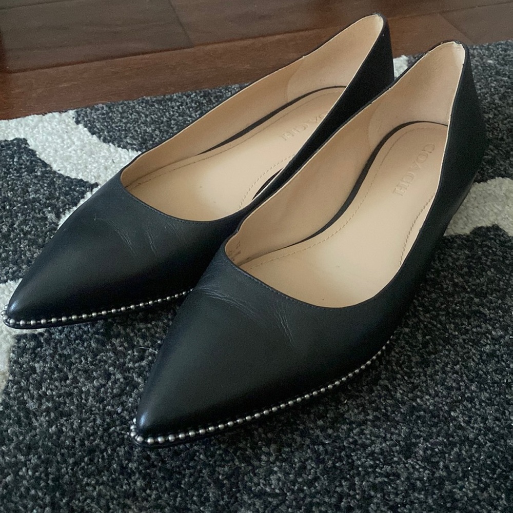 Coach Skimmer Vae Flats Black Leather in SZ 10
